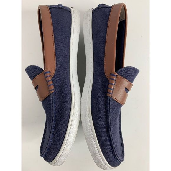 Cole Haan Mens Penny Loafer Sneaker Shoes Size 10.5M Canvas Navy 6361 - Picture 3 of 9